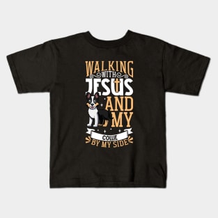 Jesus and dog - Smooth Collie Kids T-Shirt